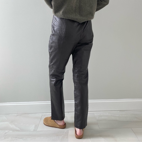 100% Leather Chocolate Brown Pants - Picture 2 of 8
